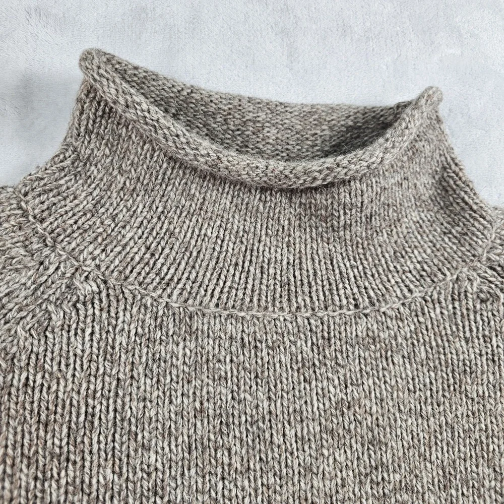 Vtg Driving Force Sweater Lambs Wool Knit Striped Mens XL Roll Neck 90s Striped